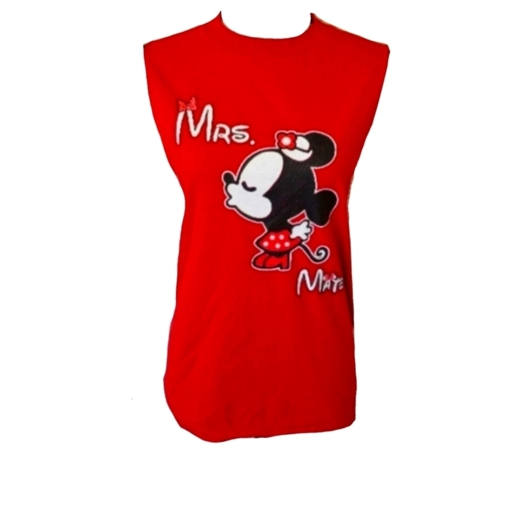 Retro Minnie Mouse Red Muscle Tee Tshirt Top